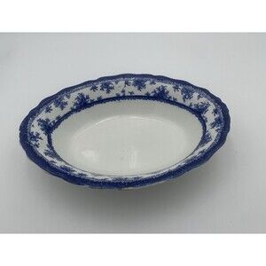 John Maddock &Sons 1890’s HAMILTON Victorian Flow Blue 10”Oval Vegetable Bowl.